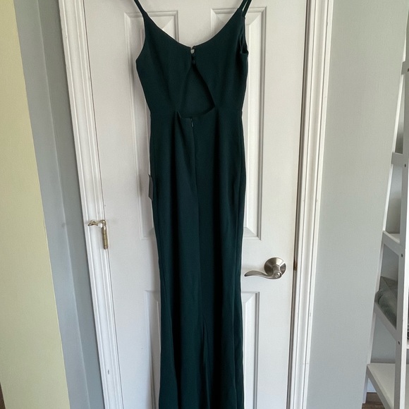 Floor length Lulus gown, dark green blue, XXS. Never been worn - Picture 5 of 6